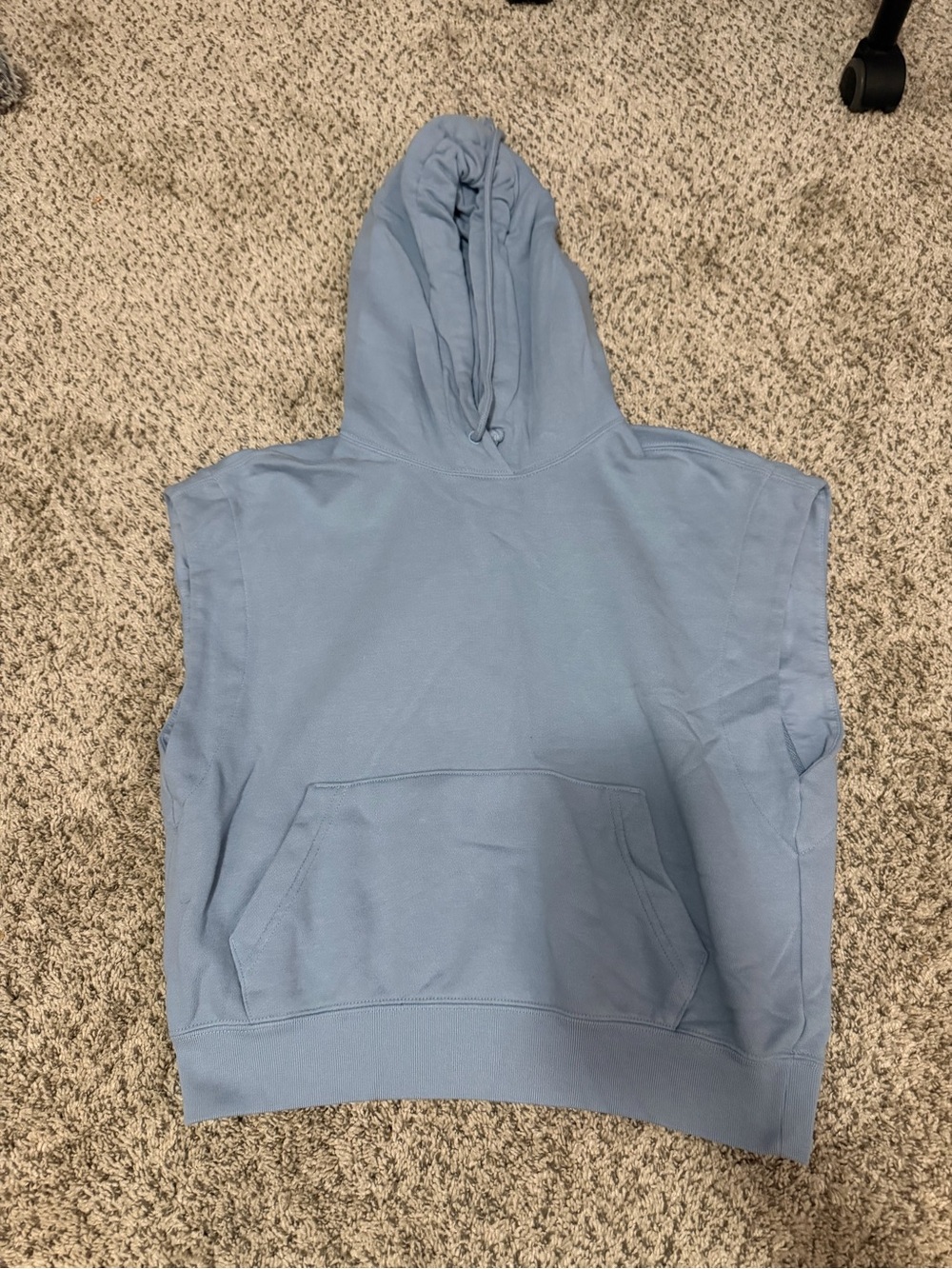 Light Blue Hooded Sleeveless Sweater